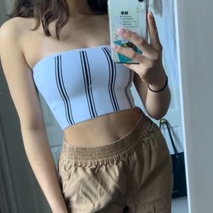 Aritzia Babaton Essamba Tube Top Black/White